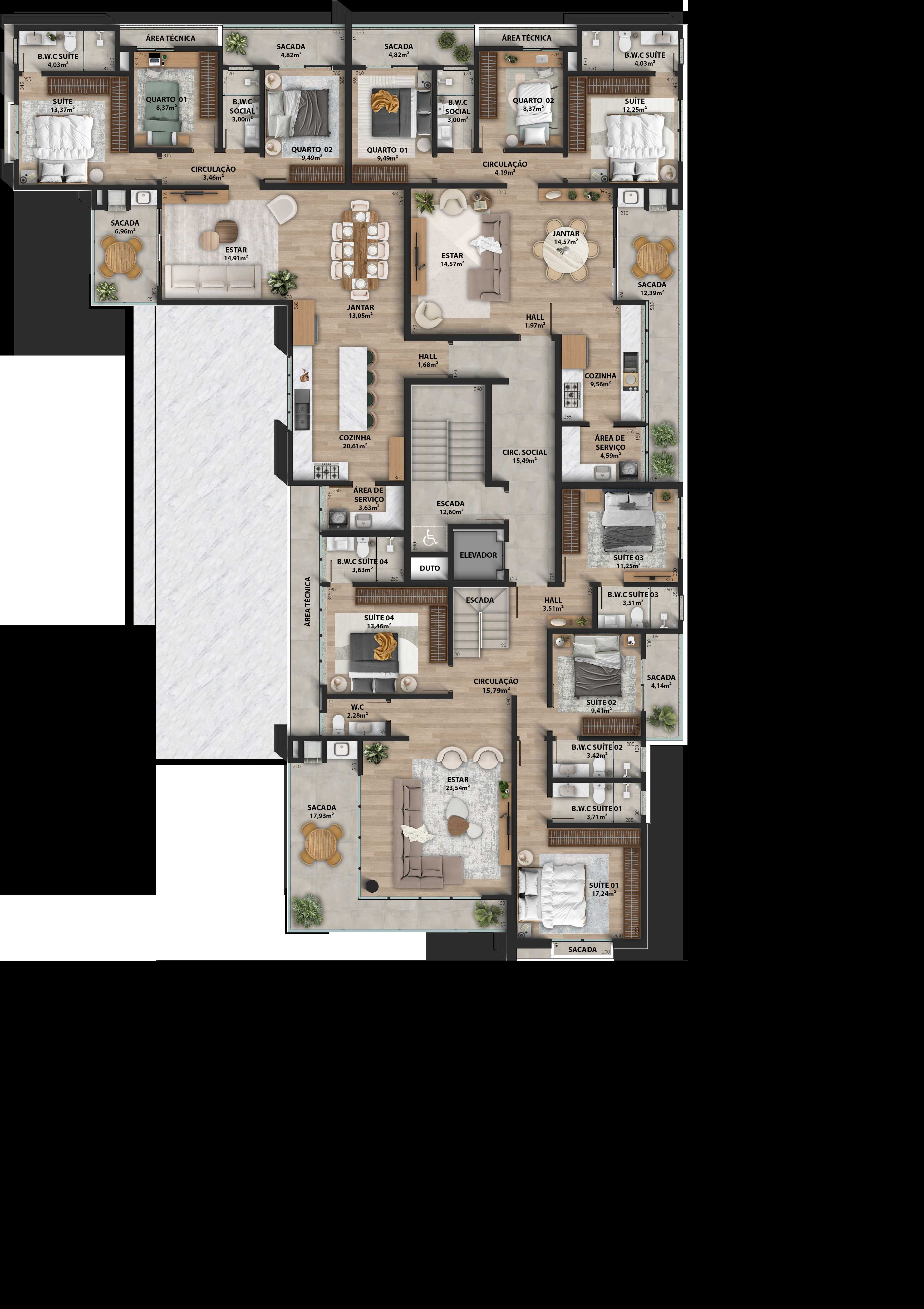 Planta - Apartamento à venda em Itapoá, Itapema do Norte, com 3 quartos, 118.00m² - Sabbia Imóveis