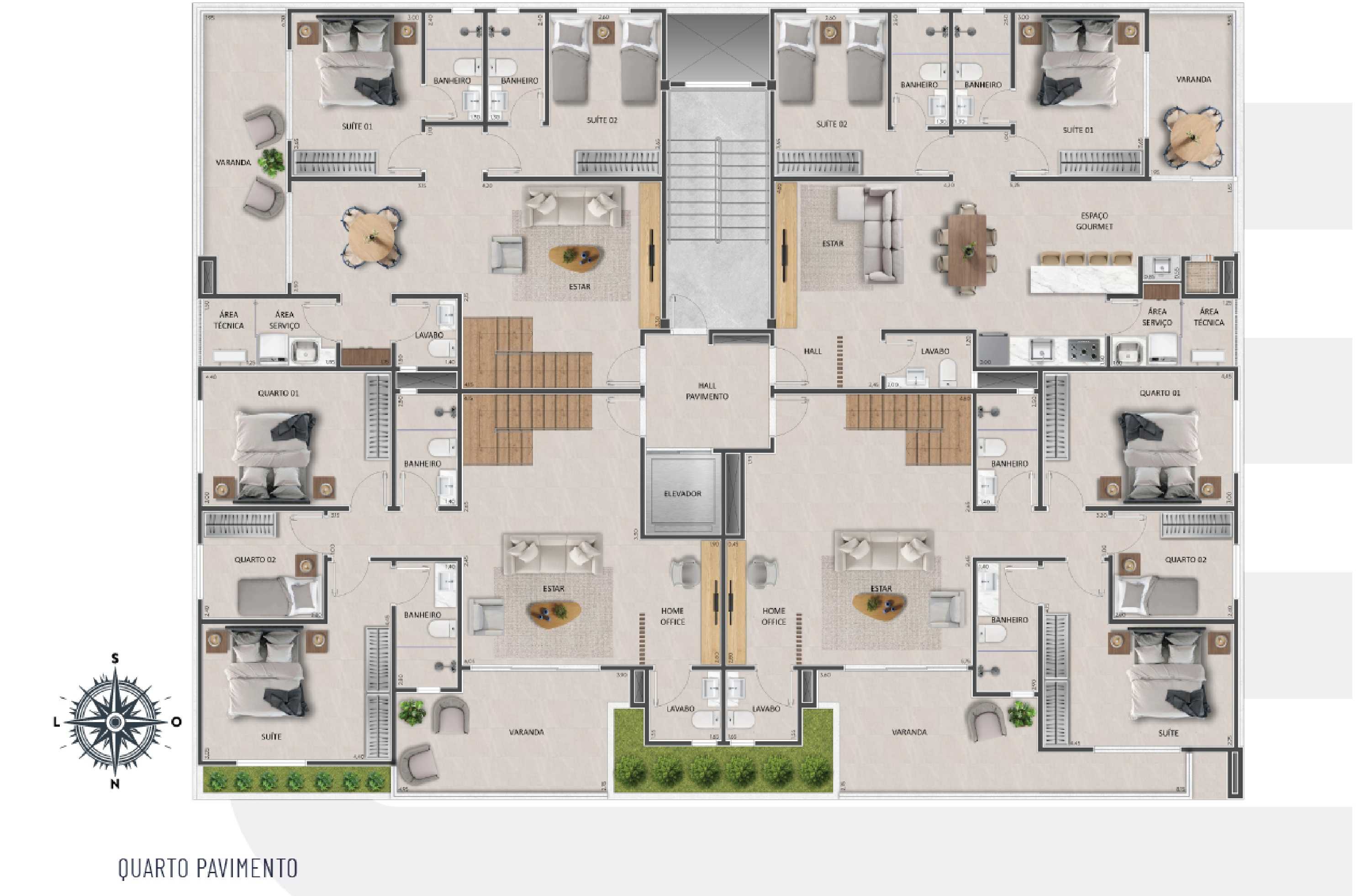 Planta - Apartamento à venda em Itapoá, Rainha, com 3 quartos - Sabbia Imóveis