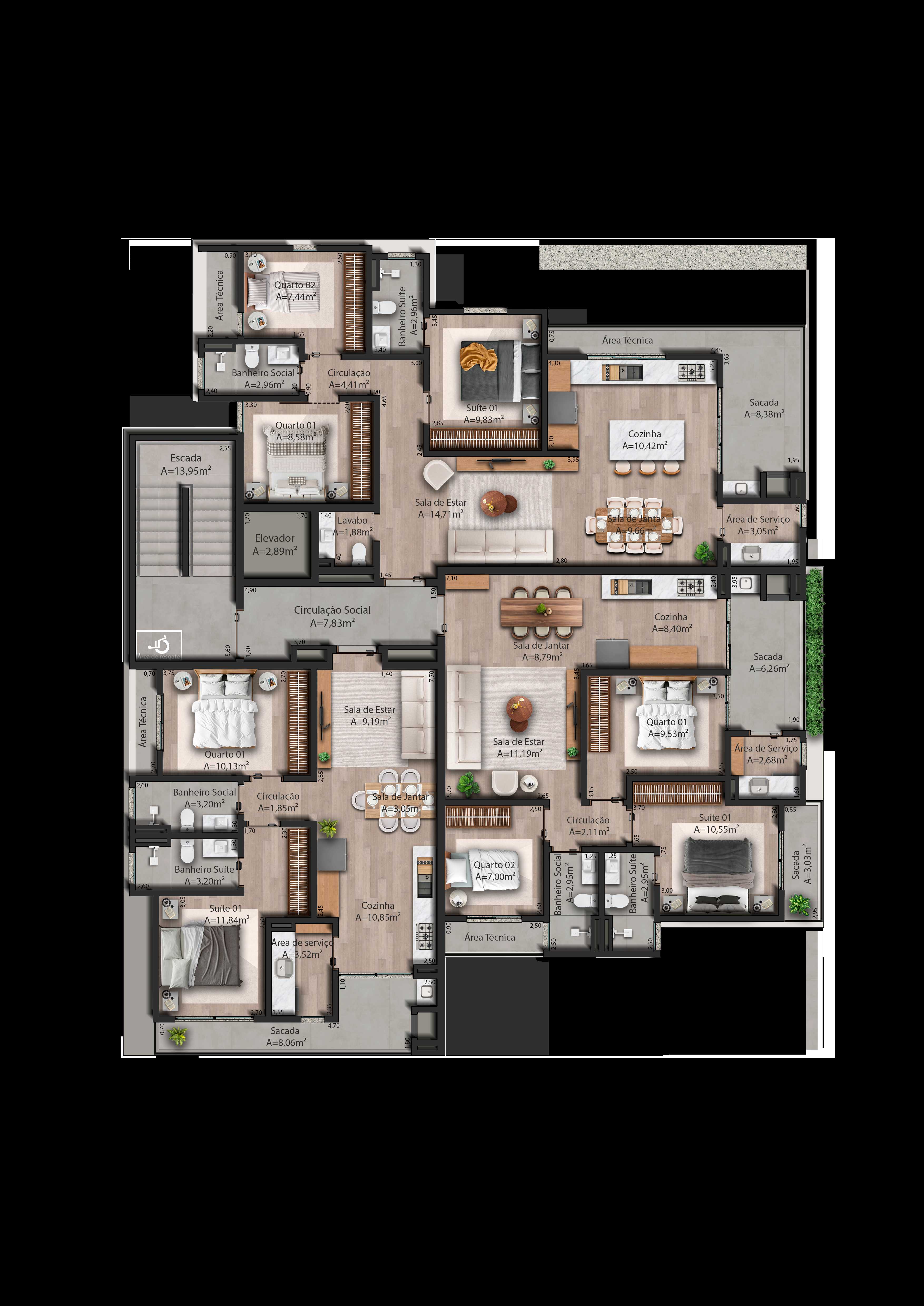 Planta - À APENAS 100 METROS DO MAR E PRÓXIMO AS LINDAS PEDRAS DE ITAPOÁ! - Sabbia Imóveis