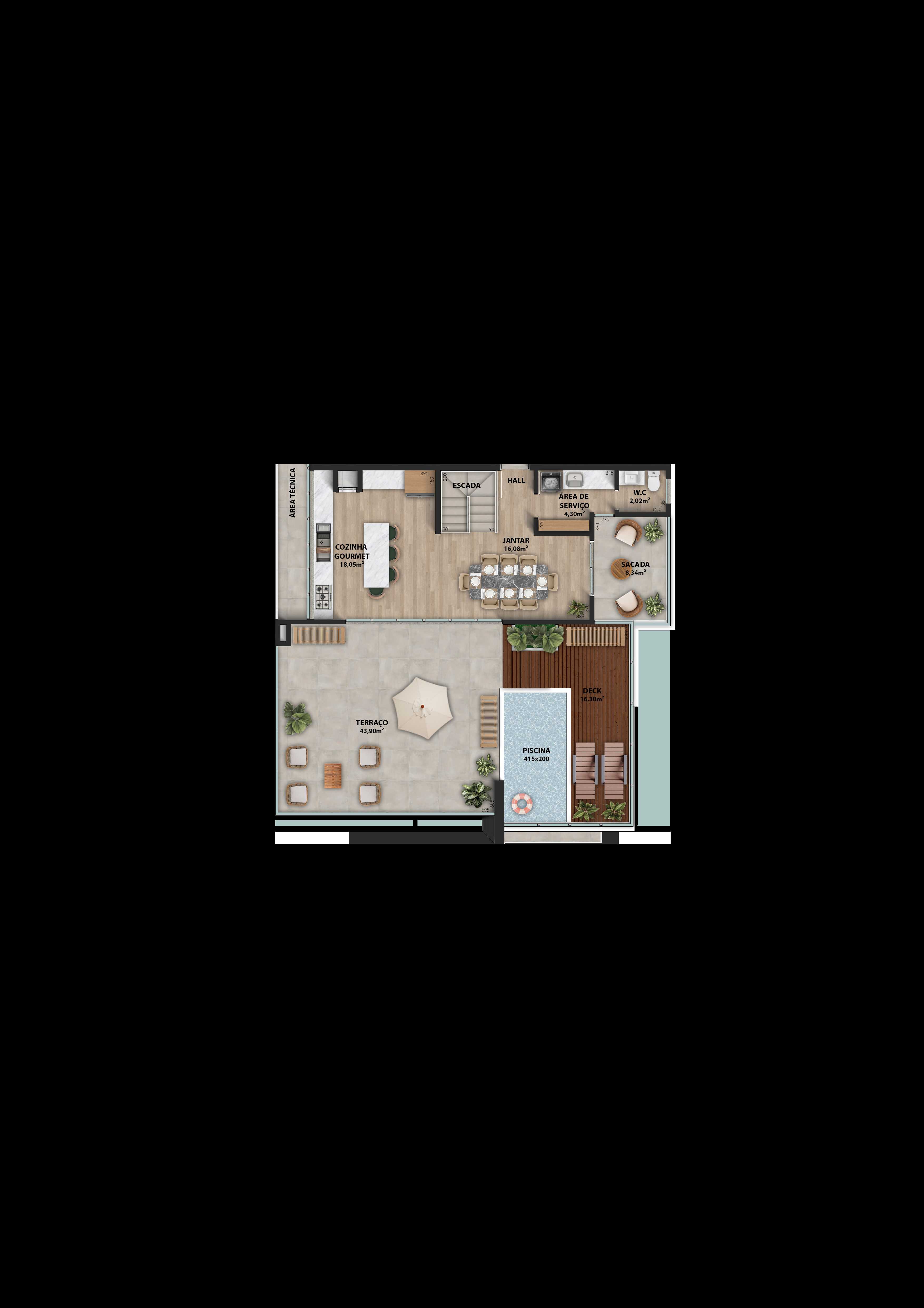 Planta - Apartamento à venda em Itapoá, Itapema do Norte, com 3 quartos, 118.00m² - Sabbia Imóveis