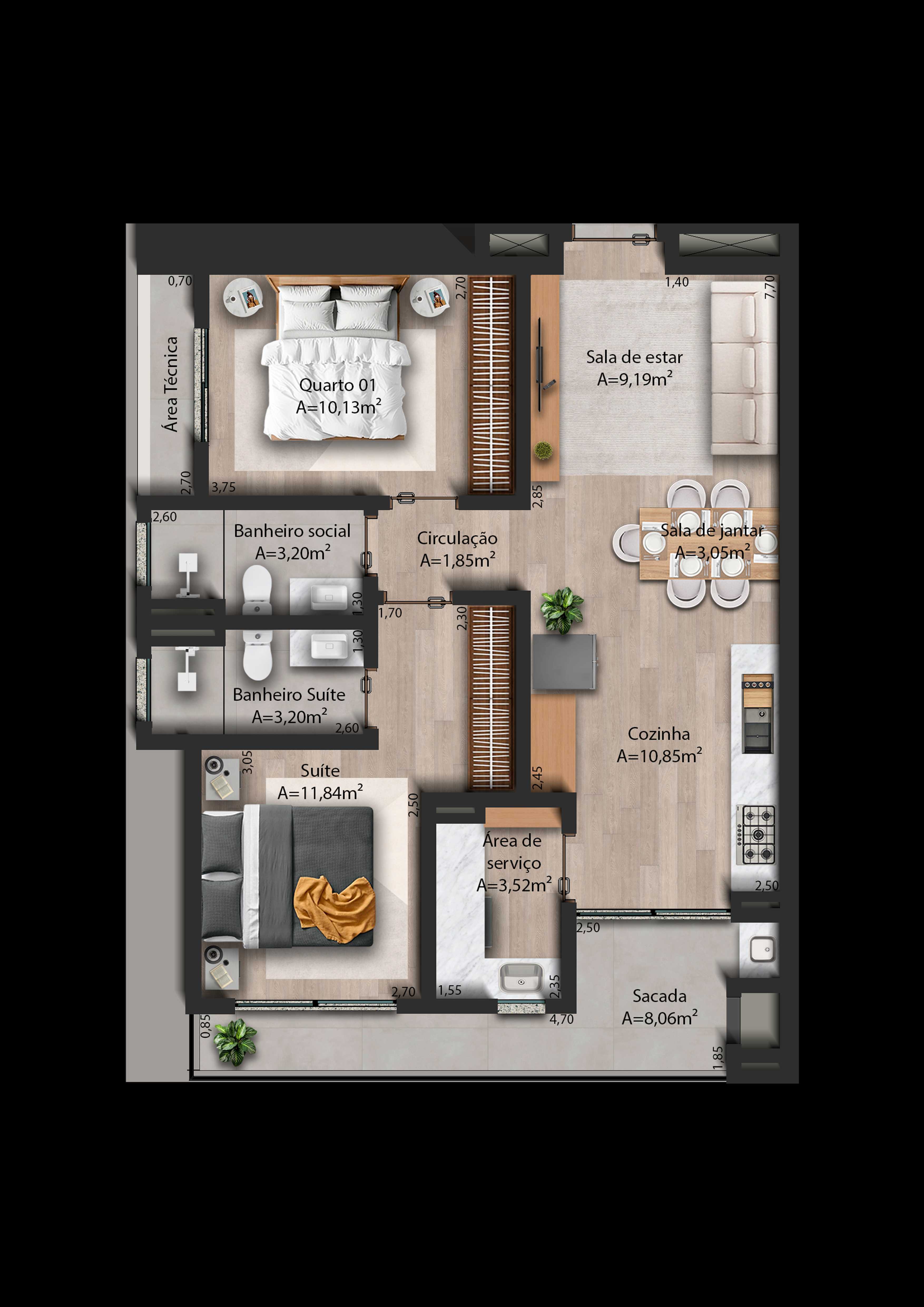 Planta - À APENAS 100 METROS DO MAR E PRÓXIMO AS LINDAS PEDRAS DE ITAPOÁ! - Sabbia Imóveis