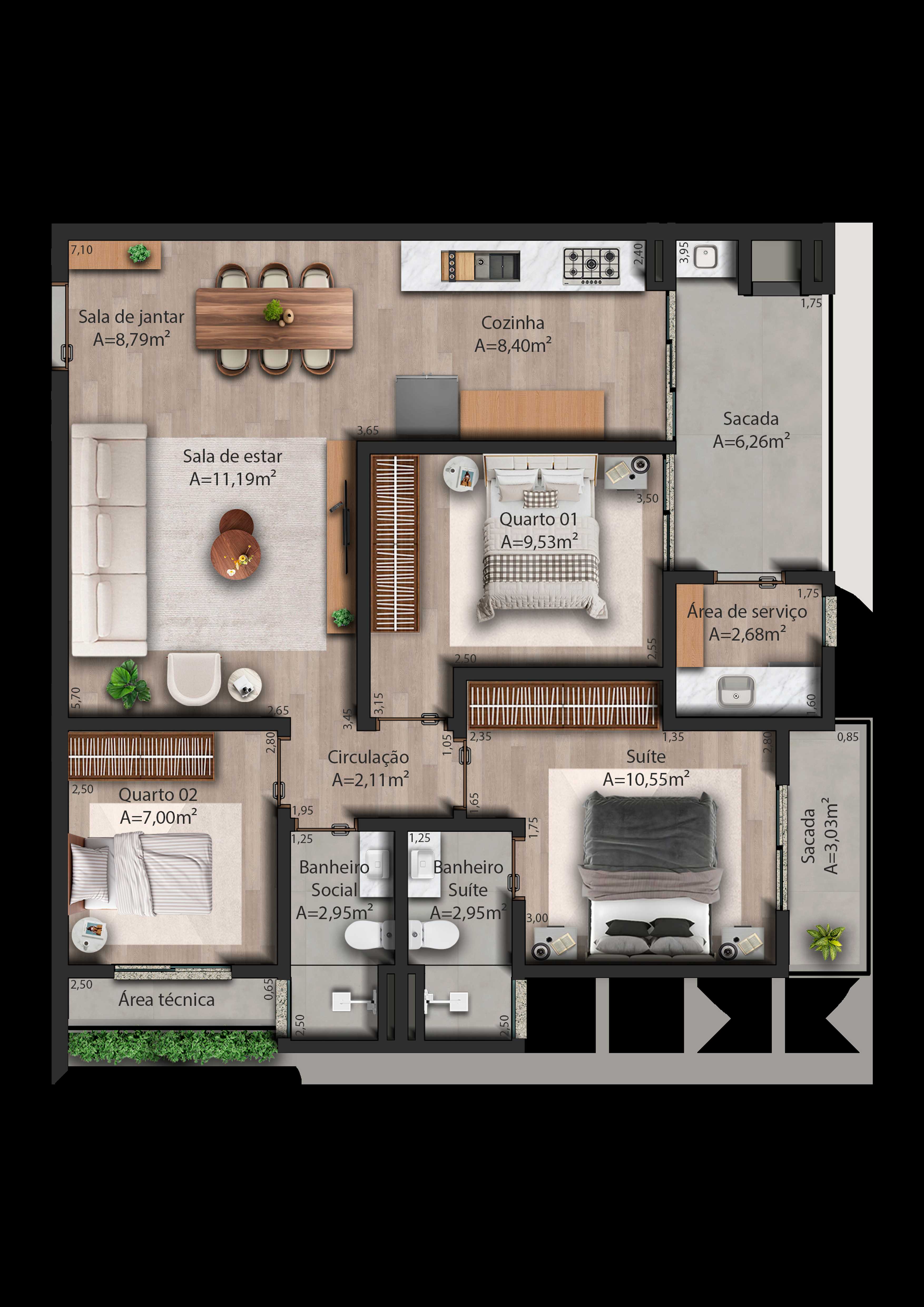 Planta - À APENAS 100 METROS DO MAR E PRÓXIMO AS LINDAS PEDRAS DE ITAPOÁ! - Sabbia Imóveis