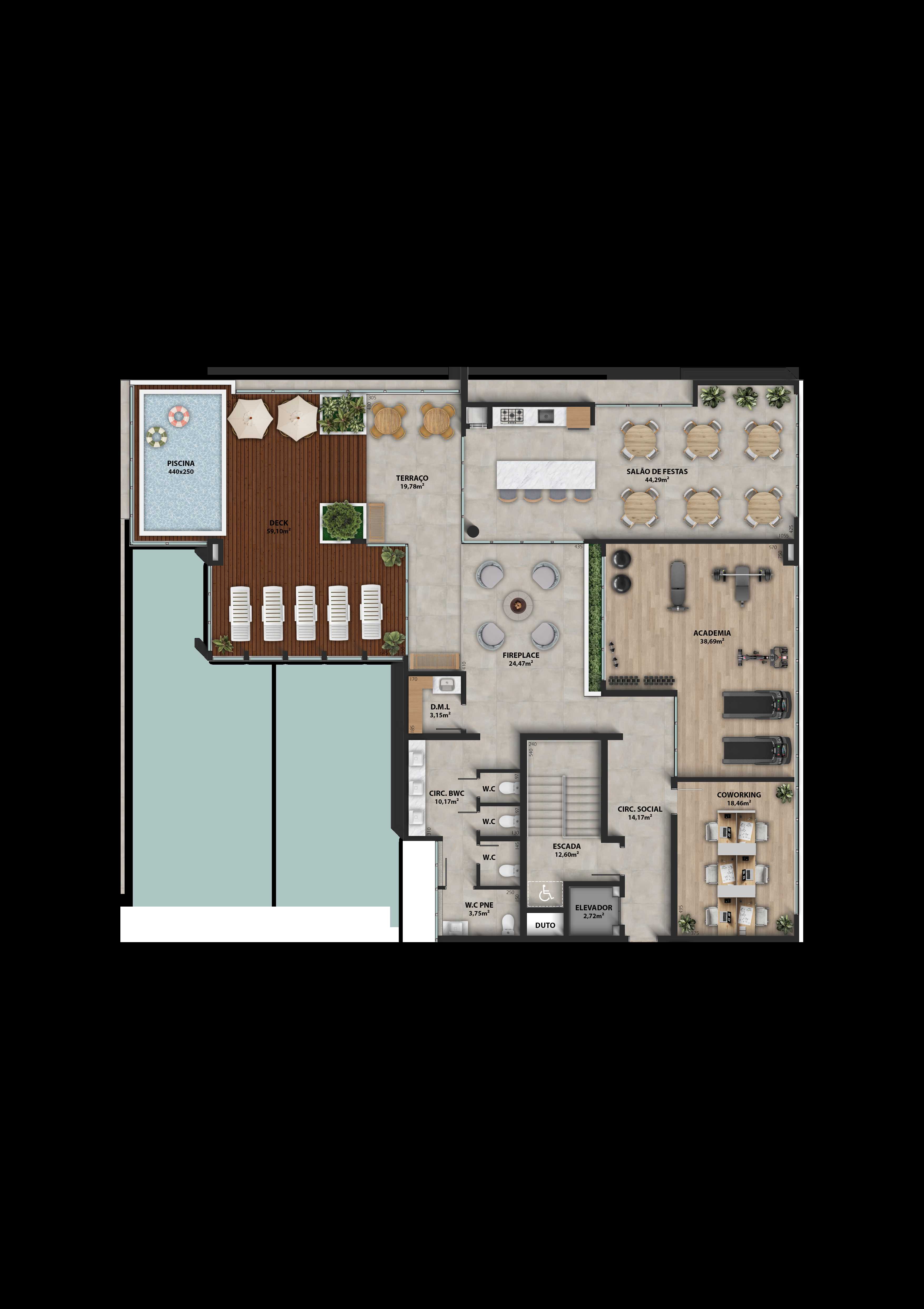 Planta - Apartamento à venda em Itapoá, Itapema do Norte, com 3 quartos, 118.00m² - Sabbia Imóveis