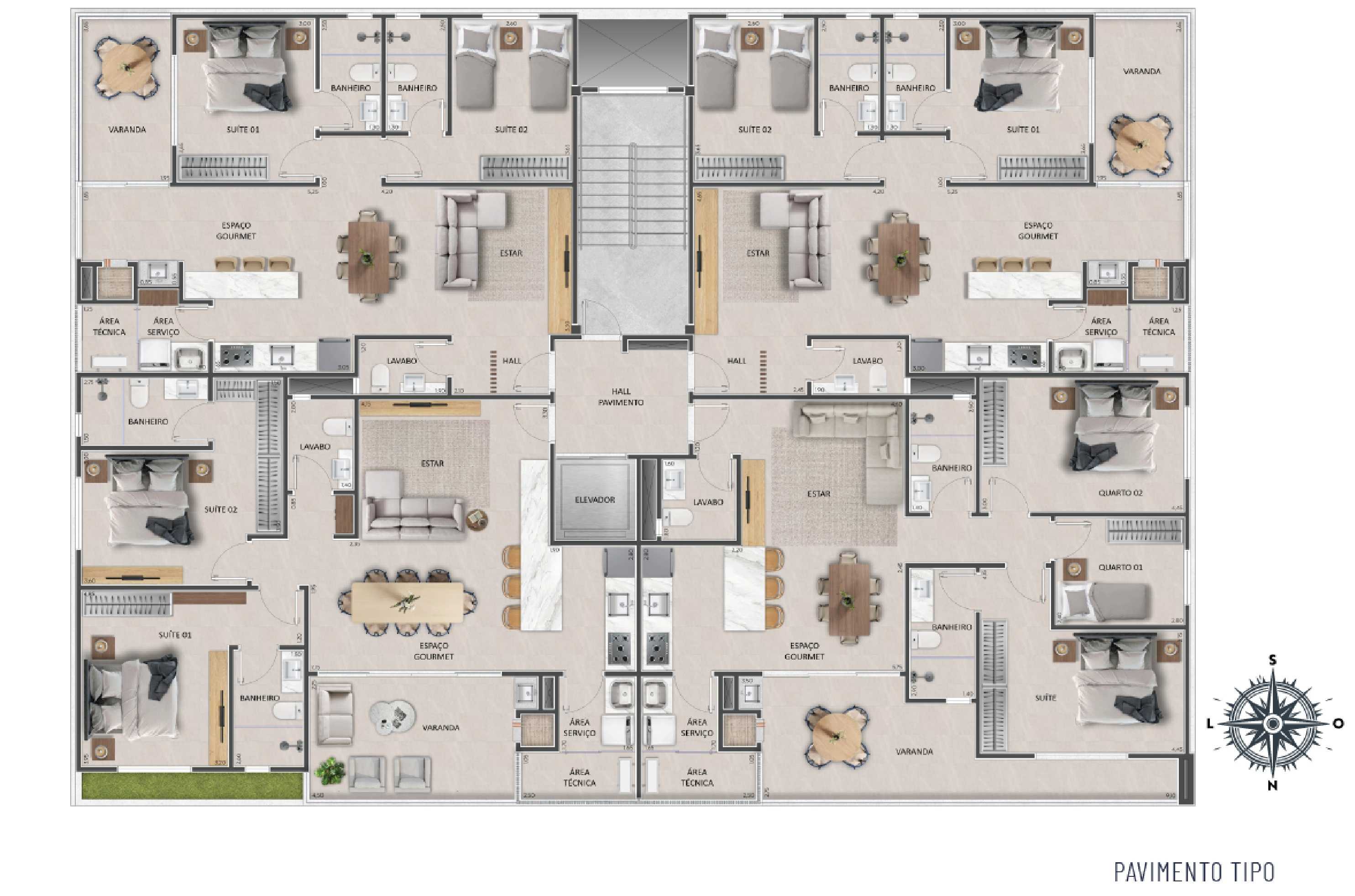 Planta - Apartamento à venda em Itapoá, Rainha, com 3 quartos - Sabbia Imóveis
