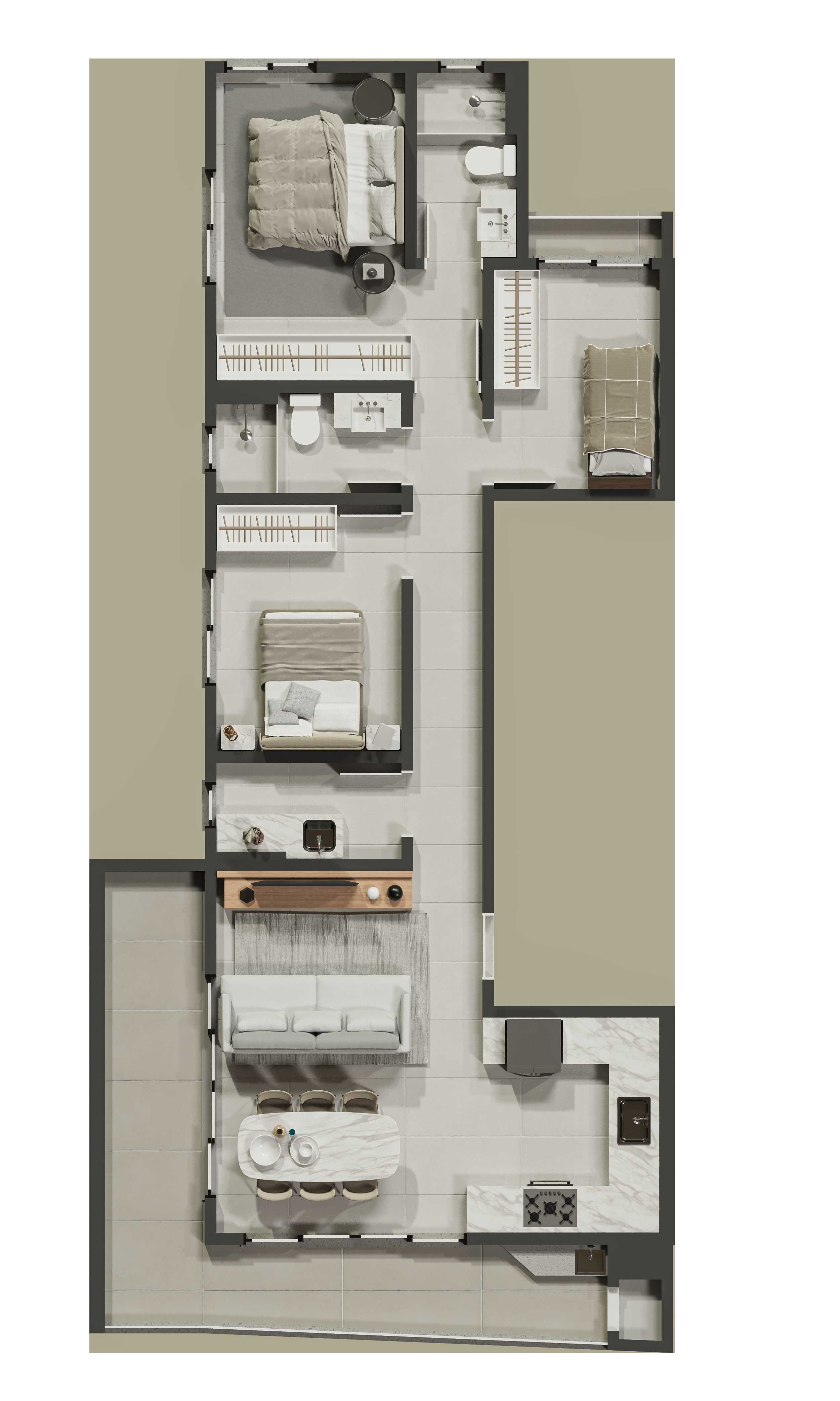 Planta - Residencial Sicília-100mts do MAR - 3 dormitórios (1 suíte ou 03 suítes) - Entre a 1ªe a 2ª pedra - Valores à partir de R$ 859.000,00 - Sabbia Imóveis